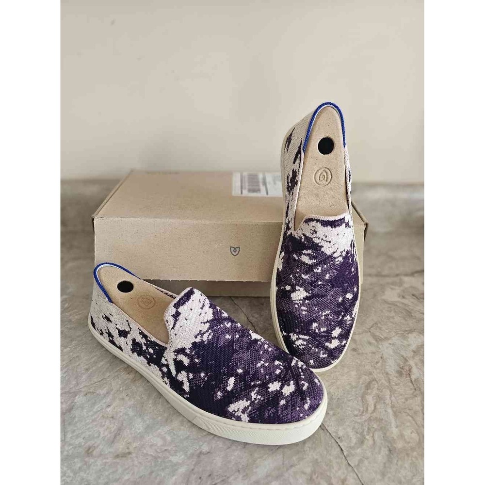 Rothy's Shibori Sneaker Ocean Iris Purple Tie Dye Slip On Shoes Women's 10.5